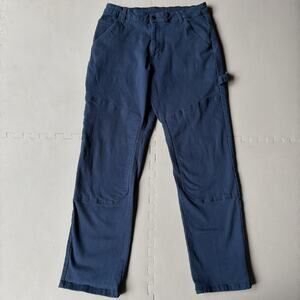 Caterpillar Mens Workwear Pants Blue Carpenter Reinforced Knees Straight Leg